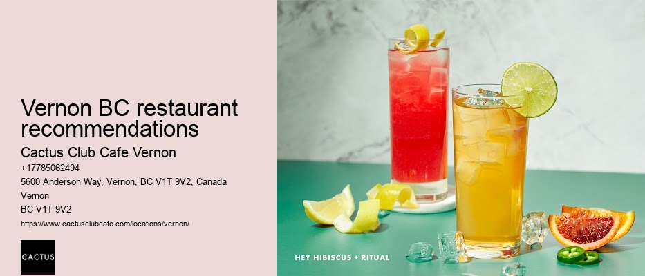 Vernon BC fine dining experiences